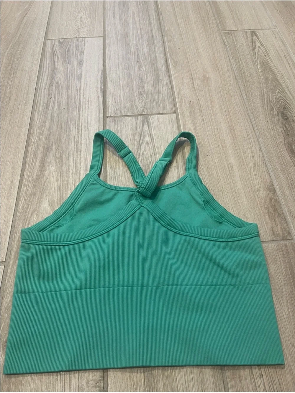 Alo Yoga Ribbed Favorite Bra Tank Top Spruce Green Sz L 12-14 W9730R